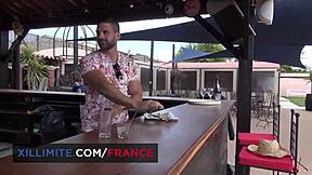 Hot Brunette Teen Hooks Up With Bartender On Holidays, Bent Over For Doggy