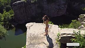 Wild Public Fucking on High Cliff in Canyon Mia Bandini