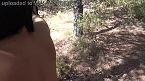 Horny stepmom seduces him! Outdoor sex makes him cum fast!