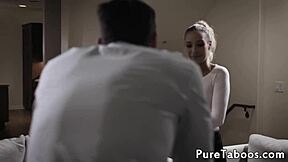 Hot! Blonde Roommates Share Wild Threesome with Landlord