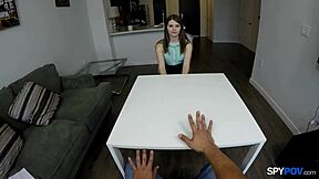 Watch Alice March get her shaved pussy slurped in spy POV like a boss.