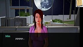 Redhead teen plays game in family