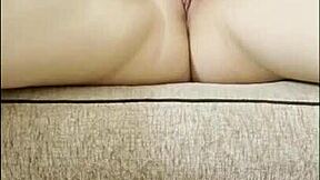 adorable russian girl tries out a new toy solo in her room.