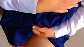 Fucking my wife in red dress while voyeur joins?