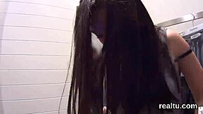 enchanting czech sweetie gets seduced in the mall.