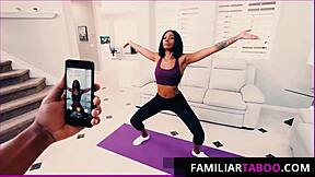 Skinny ebony teen Lacey London caught in hardcore orgasm.