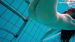Why does the petite Russian teen 18+ strip underwater?