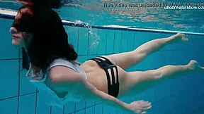 Why does the petite Russian teen 18+ strip underwater?