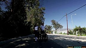 blonde teen learns from teacher