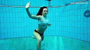 Why does the petite Russian teen 18+ strip underwater?