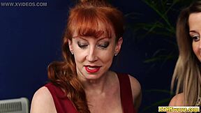 Sluts sharing blowjob on cock!