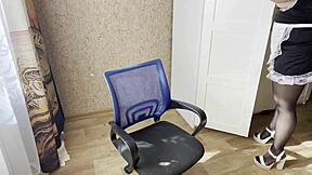 Young Maid With Big Tits Fingering Pussy While Talking