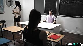 Does Tutor Ricky Want Sophia's Virginity? He Fucks Her Ass Anyway!