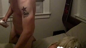 Blonde girlfriend moans while boyfriend fucks her deep