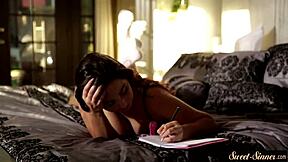 Lovely petite 18+ teen fucked hard by stepbro in missionary.