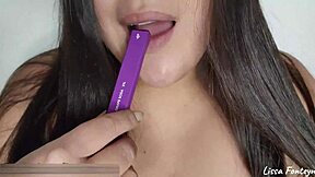 Beautiful big tits for cumming on while smoking