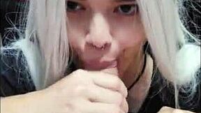 White Moon Gives Deepthroat Blowjob From Balls To Head