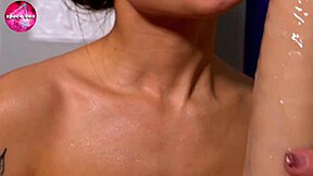 Hey pretty girl, suck that big rubber toy closer!