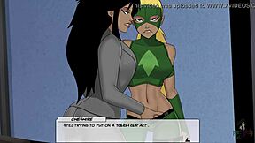 Cheshire and Artemis in cosplay, ready for lesbian fingering fun?