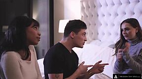 Bubble butt teen switches with BFF for intense ride