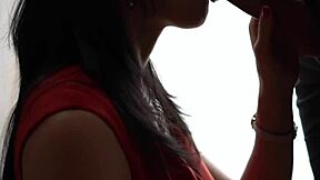 Hot Wife Deepthroats in Red Dress!