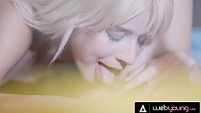 18yo Petites Jane Wilde and Jessie Saint Scissor and Ride Pussy Wildly at Night