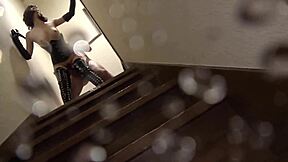 Big tits babe in bondage gets nipples licked and hard fucked