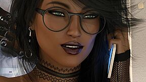 Big city pleasures with sexy teacher squirting from fucking machine