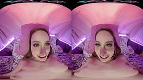 Petite blonde uses toys for masturbation in POV pillow palace! 😘