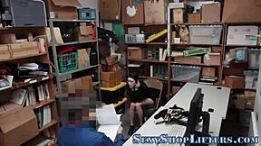 Real Thief Rubbing Her Pussy While Caught By Burglar