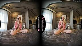 solo blonde cock teaser mika is masturbating in vr