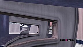 Animated 3d porn - beautiful teen girl poses in airplane and fingers pussy