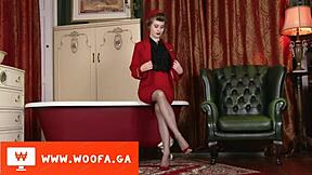 woofa continues her solo masturbation session in the bedroom