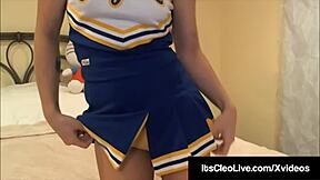 cum hungry cheerleader cleo loves anal buttplug fuck