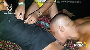 Brothers Eating Skinny Big Ass Leona Senna at Party