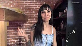 Skinny teen shows boss how she fucks neighbor