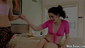 petite lesbian teen 18+ licks box in hot 69 action.