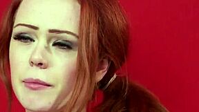 Redhead petite 18+ gets facial cum on face blowjob pov