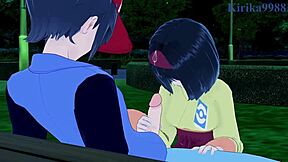 iris and erika have intense sex in pokemon hentai creampie