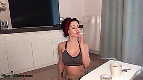 Can You Handle This Brunette Smoking and Masturbating with Sex Toys Solo?