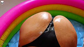 Wow, these hot oiled ebony lesbians with big asses are humping so passionately