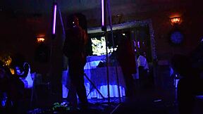 Can This Glowing Male Stripper Handle Bent-Over Milfs in a Public Orgy?