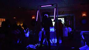 Can This Glowing Male Stripper Handle Bent-Over Milfs in a Public Orgy?