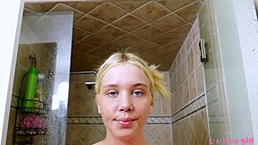 Wow! Teen Blonde Soaks Up Every Moment in a Steamy Shower!