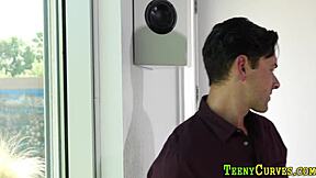 Ebony teen with big ass gets pounded hard in stockings! 🔥