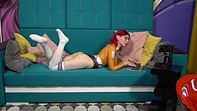 Can Redhead Olivia Handle Her First Webcam Teasing And Fingering?