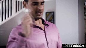 wife krissy lynn joins husband and babysitter in hardcore threesome