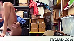 Blonde Interracial Police Suspect Apprehended for Attempted Theft.