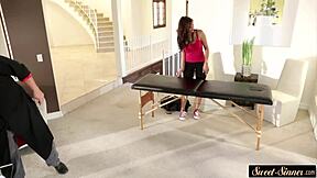 Big Tits Stepteen Screwed On Massage Table In Missionary Position