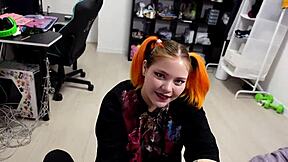 Redhead cutie gives homemade blowjob in cute pov style. Wow, she’s hot!